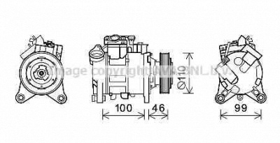 AVA QUALITY COOLING bwk489 -  Компрессор, кондиционер
